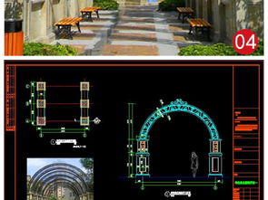精品鐵藝廊架花架涼亭建筑景觀小品CAD施工圖設計平面圖下載與園林CAD圖紙圖片大全